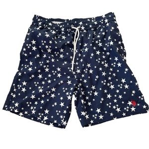 EUC US Polo Assn Swim Trunks Stars Basket Mesh 3 Pockets | Blue White | Men’s L